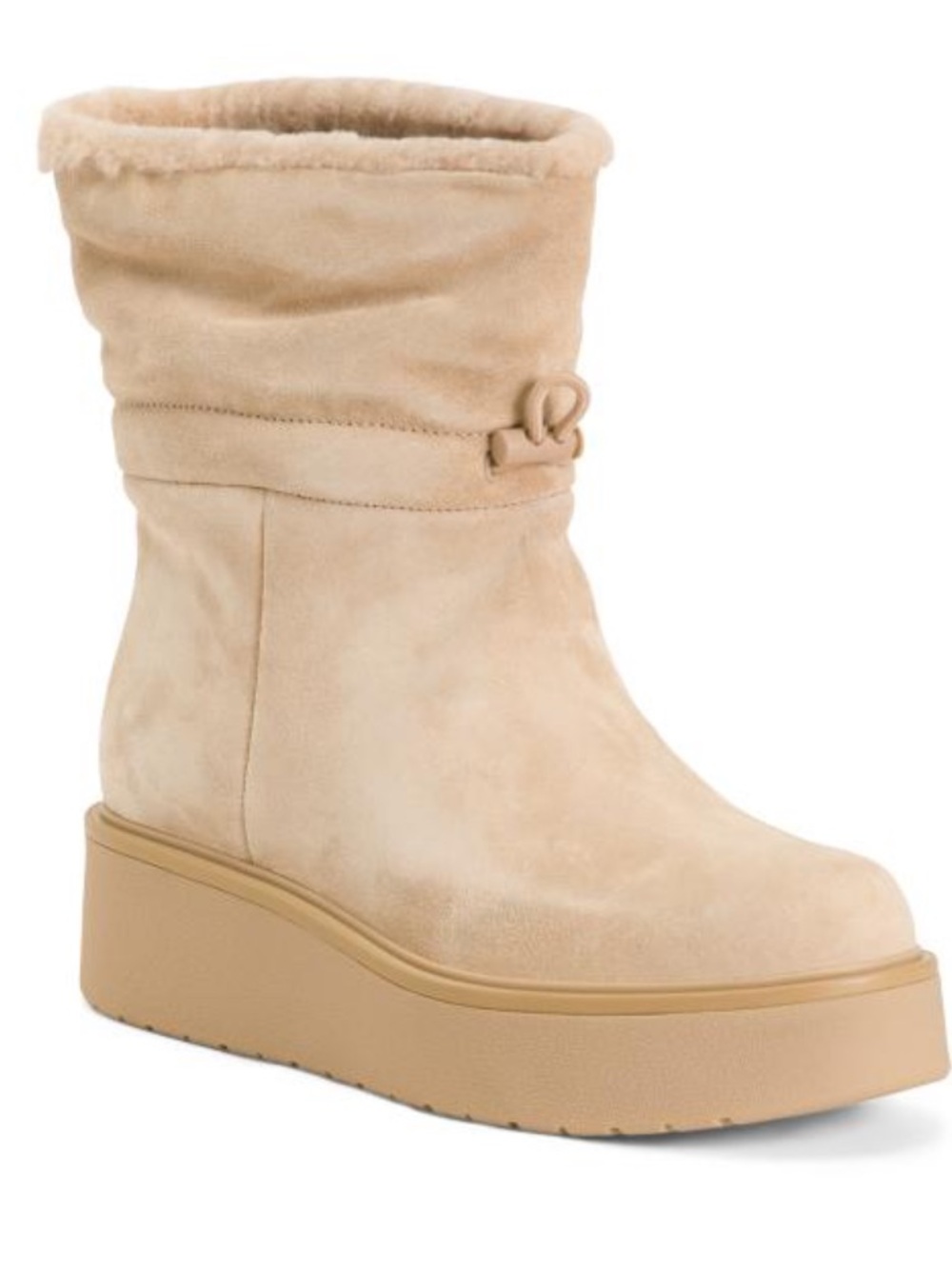 Vince Women’s Suede Platform Ankle Boot in Beige